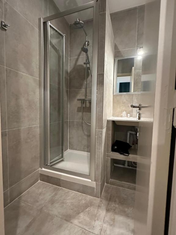 Koupelna v ubytování Hotel Azur