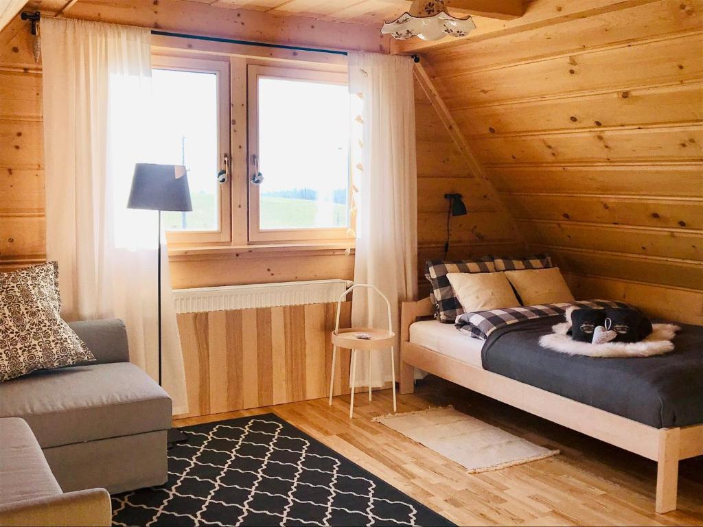 Letto o letti in una camera di Znak Gór