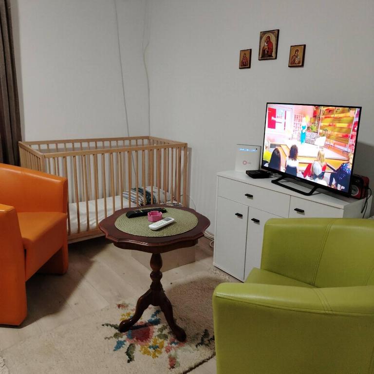 TV a/nebo společenská místnost v ubytování Vila Raj