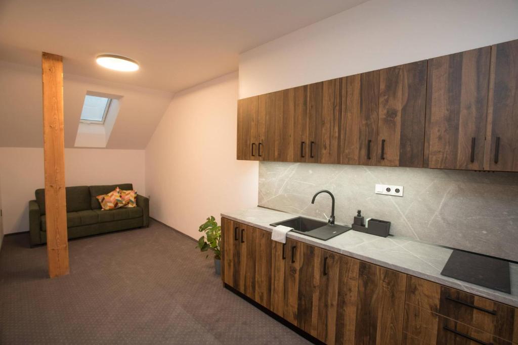 Kuchyň nebo kuchyňský kout v ubytování Wellness Hotel Zavadilka