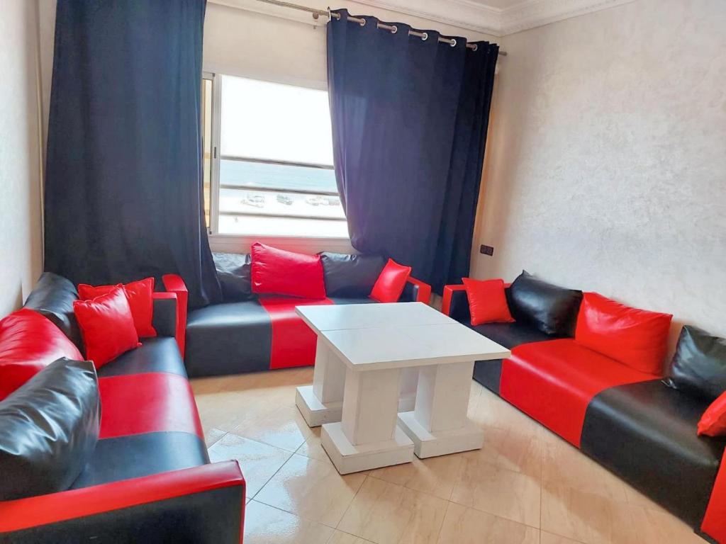 Χώρος καθιστικού στο Cozy apartment in Agadir 80 m² with sea view