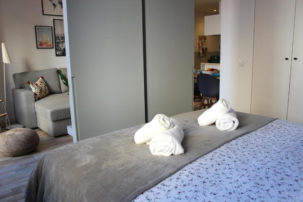 Postel nebo postele na pokoji v ubytování Piso nuevo al lado de la Sagrada Familia.