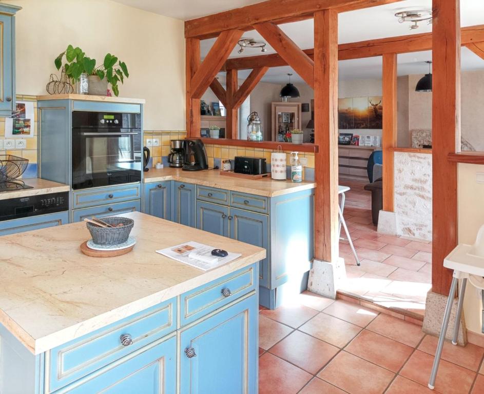 Kuchyňa alebo kuchynka v ubytovaní Maison charmante à La Chapelle-Saint-Martin-en-Plaine avec jardin