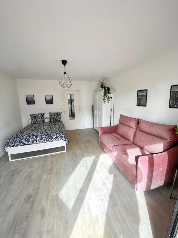 Ruang duduk di Studio confortable proche Disneyland Paris, 34 m², balcon