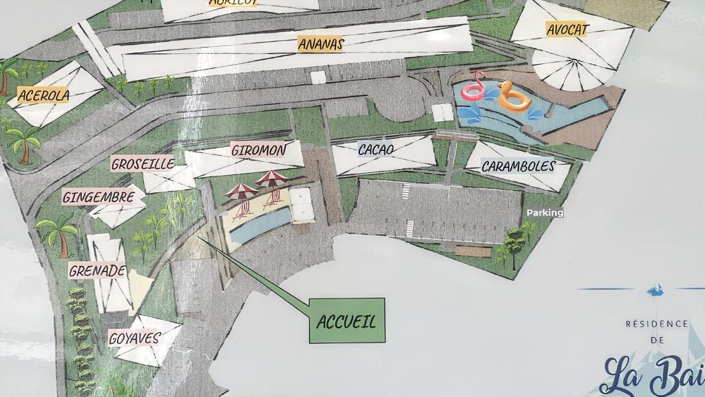 Ein Zertifikat, Auszeichnung, Logo oder anderes Dokument, das in der Unterkunft Charmant appartement à La Trinité avec piscine partagée - 40 m² ausgestellt ist