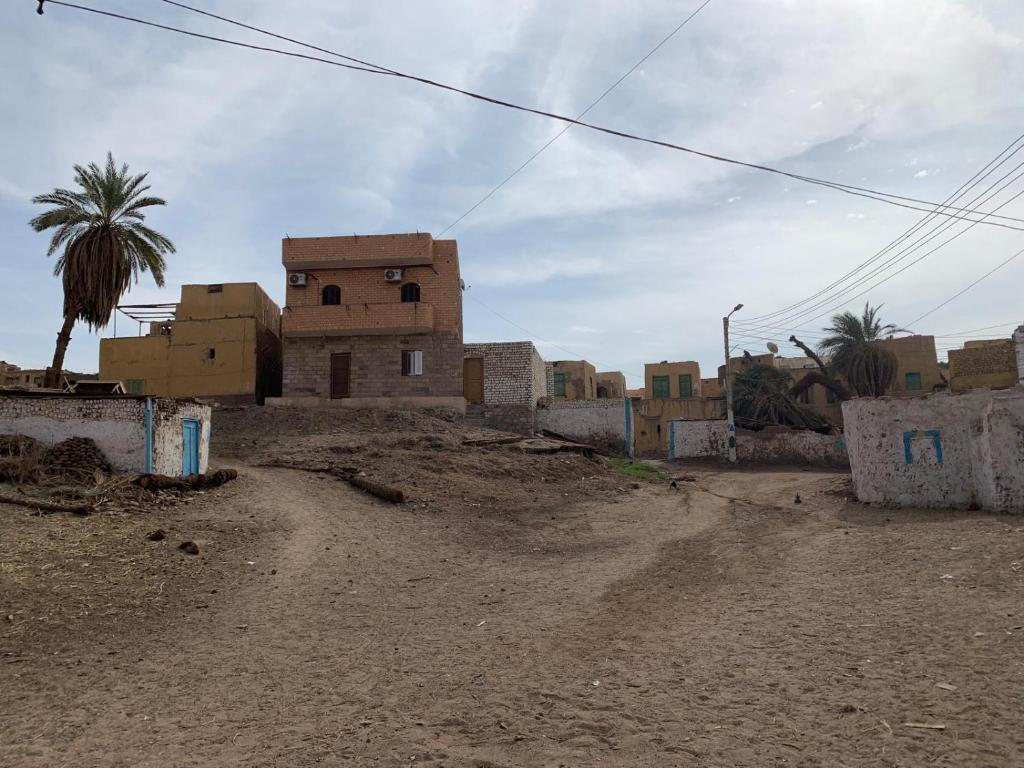 阿斯旺King Nubian House的土路上的一组建筑物