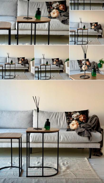 a collage of photos of a bed and a table at Gateway to Amsterdam in Almere