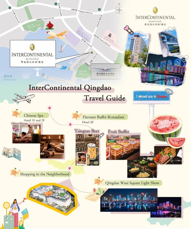 a map of the internalcontinental chicago travel guide at InterContinental Qingdao by IHG in Qingdao