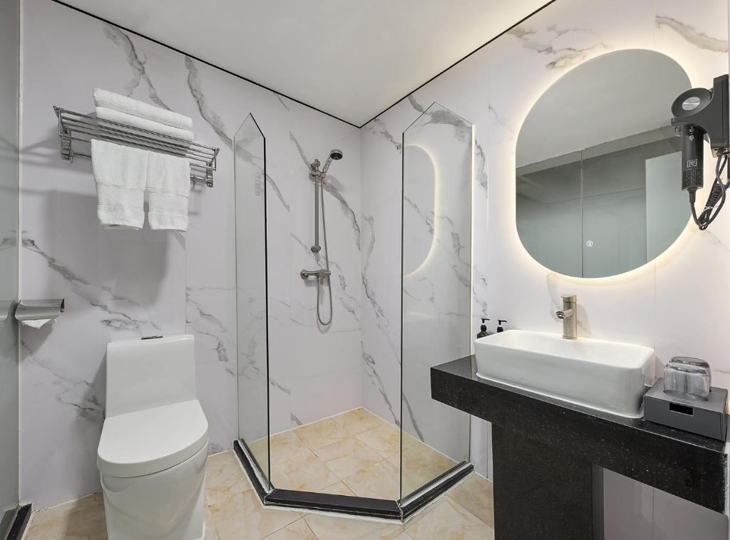 Koupelna v ubytování Meiye Hotel Zhujiang Newtown - Wuyangcun Metro - Canton Fair