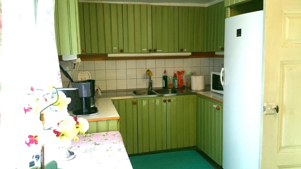 Kuchyň nebo kuchyňský kout v ubytování Stora Djulö Vandrarhem