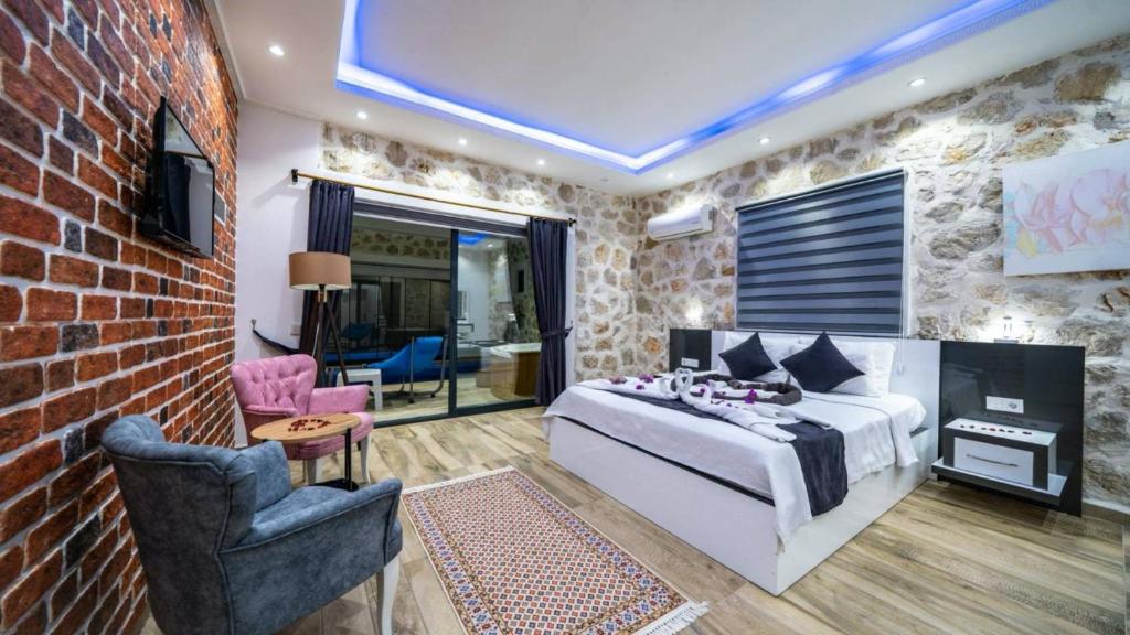 Posezení v ubytování Kalkan 1 Bedroom Villa 1151