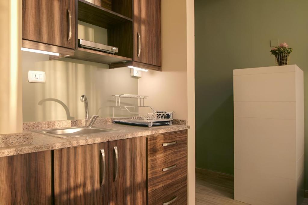 Kuchyň nebo kuchyňský kout v ubytování 46 Serviced Apartments