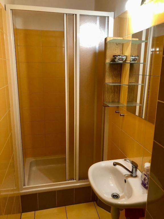 Koupelna v ubytování Apartmán B Luhačovice