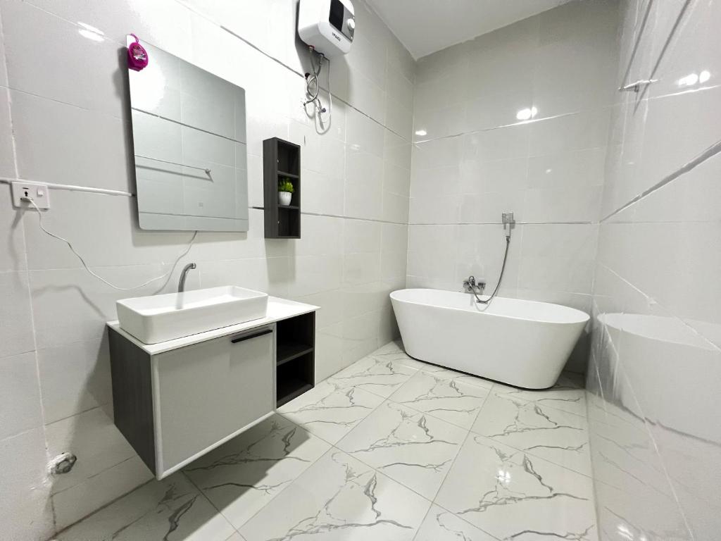 Koupelna v ubytování Mitop Homes