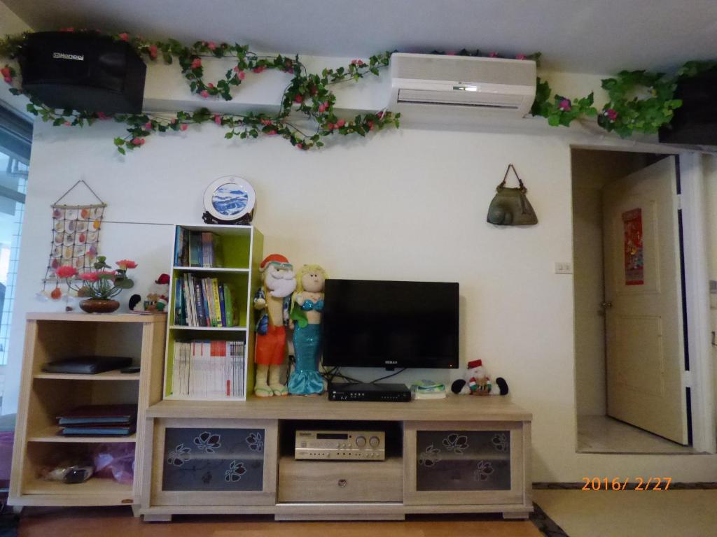 TV a/nebo společenská místnost v ubytování Flower Bird House B&B