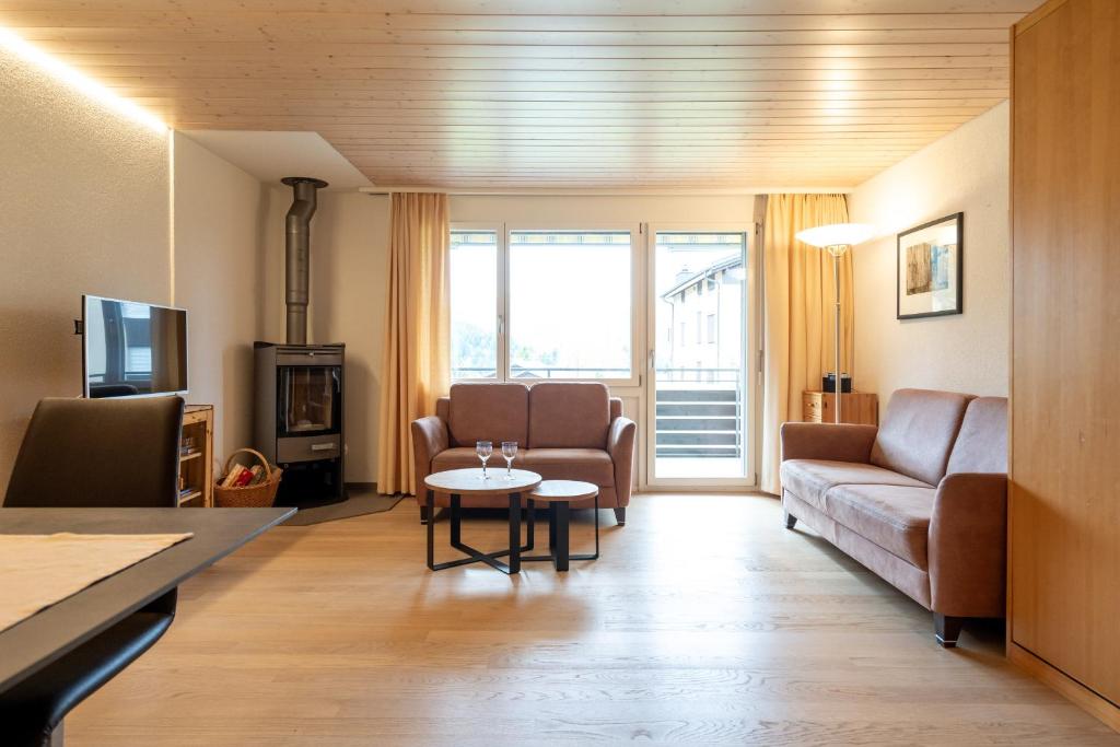 Posezení v ubytování Apartment Bischofberger D20