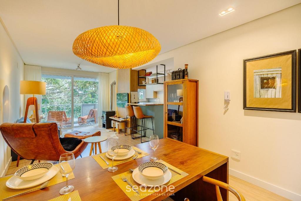 Posezení v ubytování Apartamento c/ 2 Suítes e Churrasqueira MDE0406