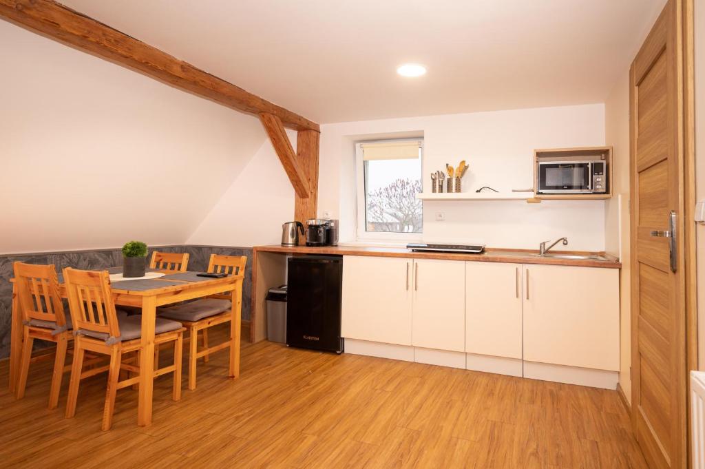Kuchyň nebo kuchyňský kout v ubytování Apartmány Brychovi