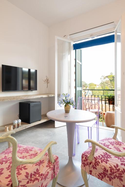 Ein Balkon oder eine Terrasse in der Unterkunft Albergo Minerva