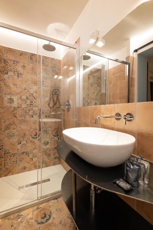 Ein Badezimmer in der Unterkunft Albergo Minerva