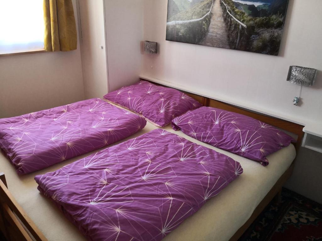 Postel nebo postele na pokoji v ubytování Haus Chalet Beverin