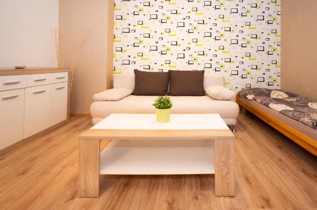 Postel nebo postele na pokoji v ubytování Apartmány Brychovi