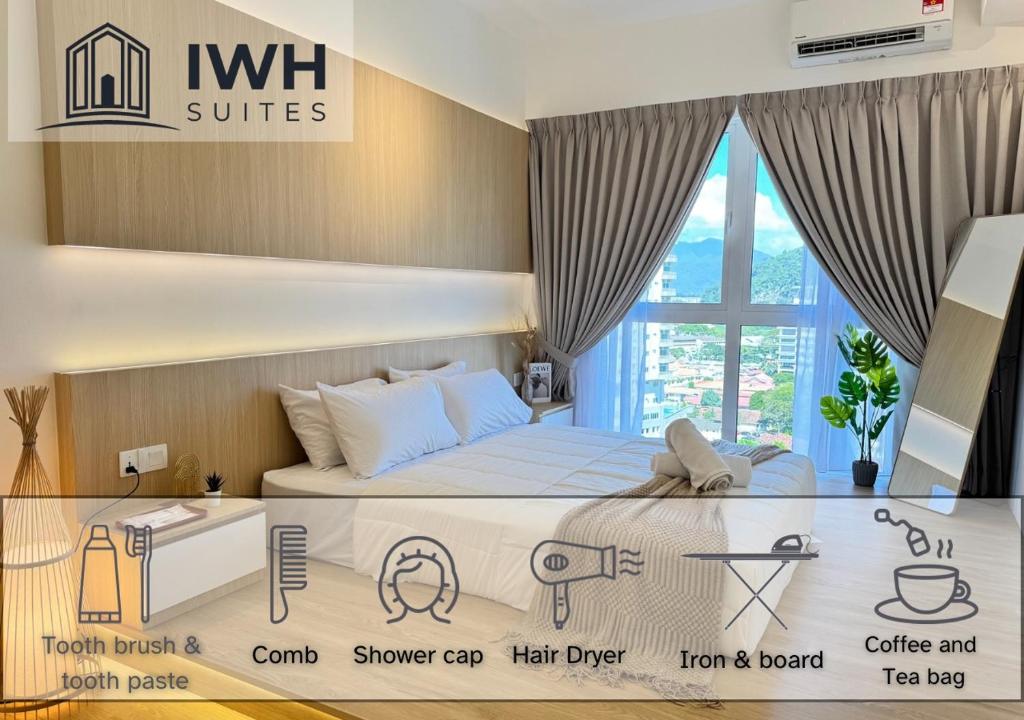 Postel nebo postele na pokoji v ubytování ICC Ipoh Town Premium Suites By IWH Suites