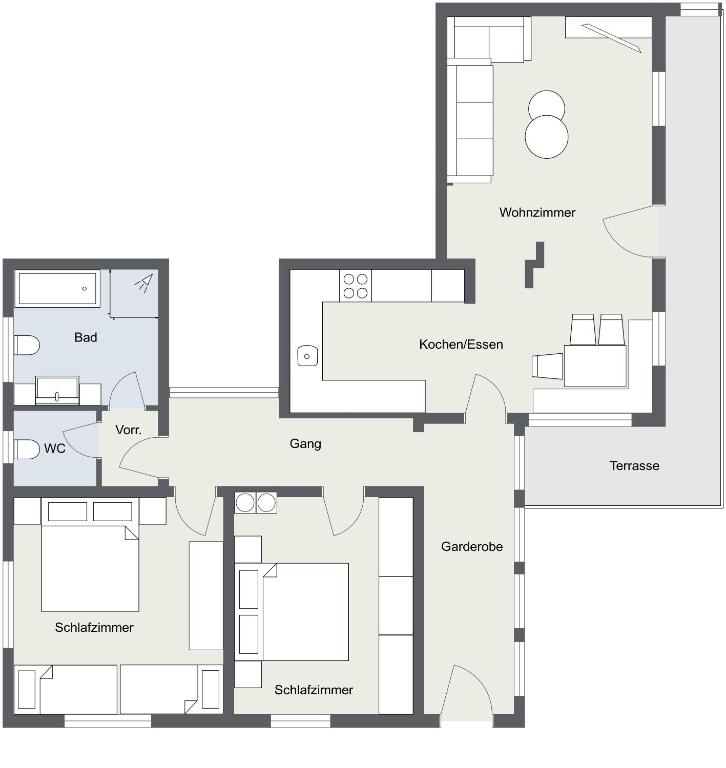 Půdorys ubytování Ferienwohnung Irene