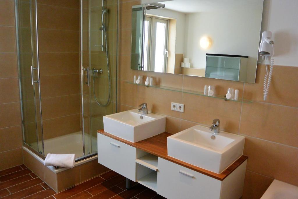 Koupelna v ubytování Hotel Schlee