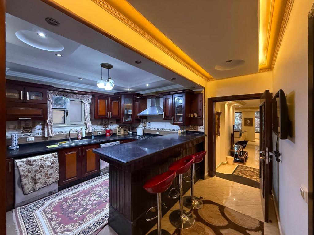 Kuchyň nebo kuchyňský kout v ubytování Grand Apartment Pyramids