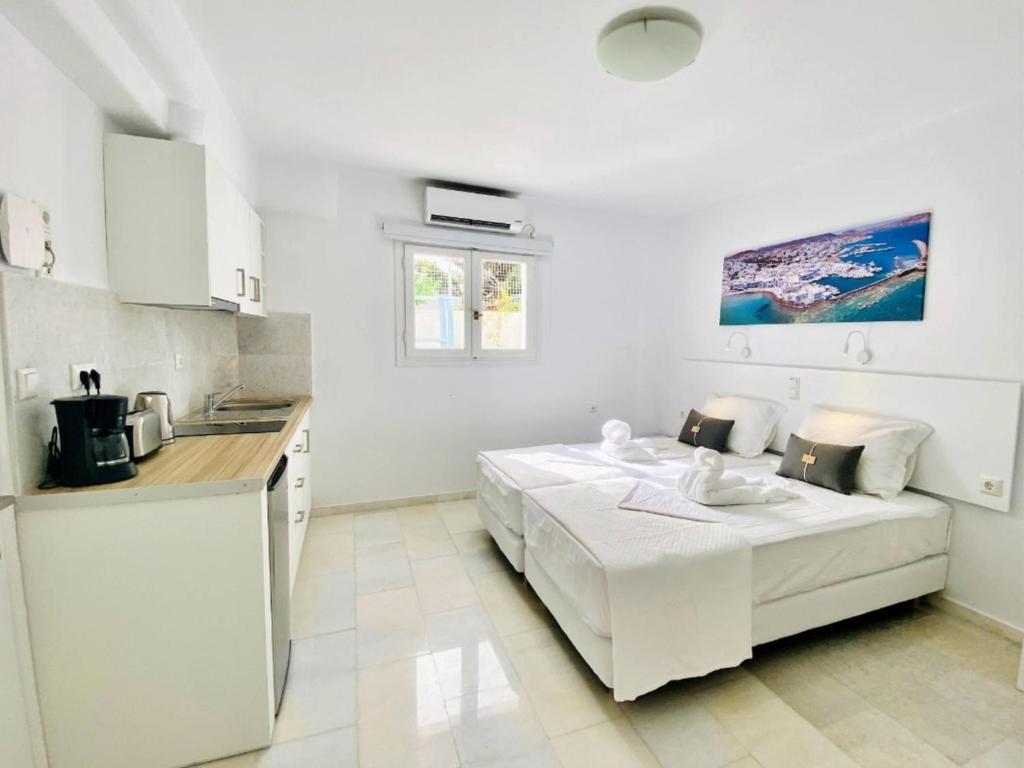 Kuchyň nebo kuchyňský kout v ubytování Heart of Paros Apartments