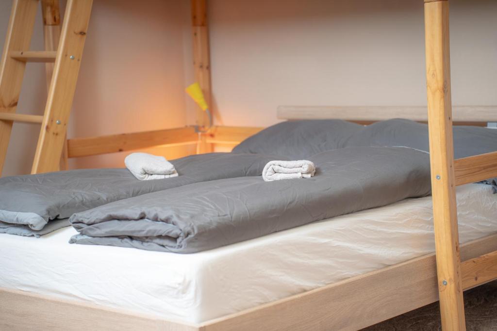 Postel nebo postele na pokoji v ubytování Ubytování Omega Sobotín