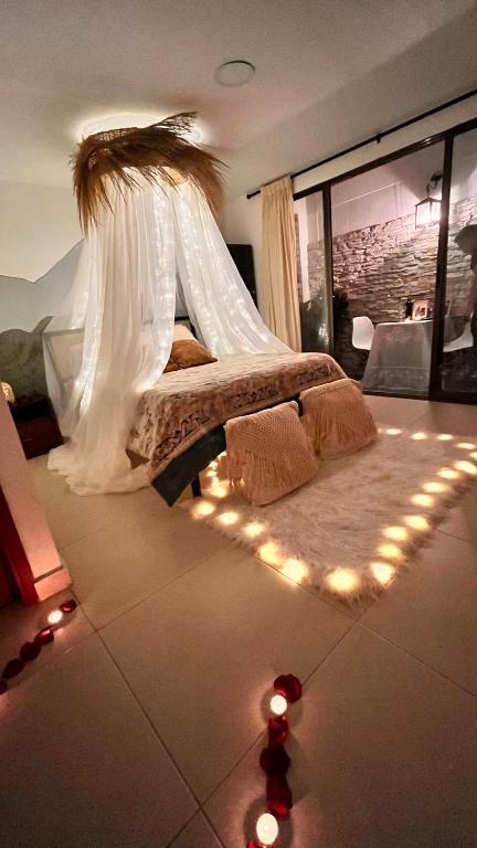 Voodi või voodid majutusasutuse Hostal Amanari toas
