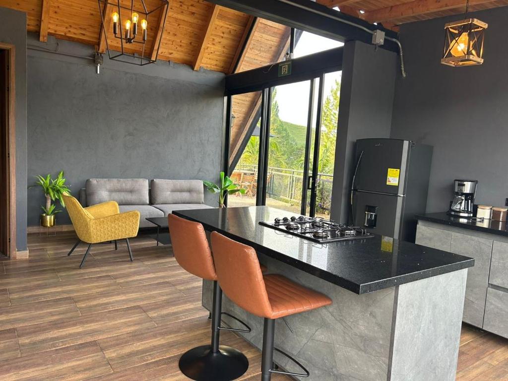 GRETEL CHALETS SUIZOにあるキッチンまたは簡易キッチン