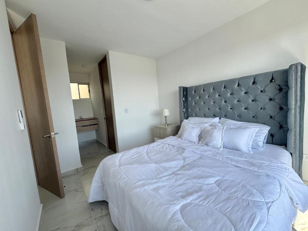 Katil atau katil-katil dalam bilik di Apartamento en el Norte de Barranquilla