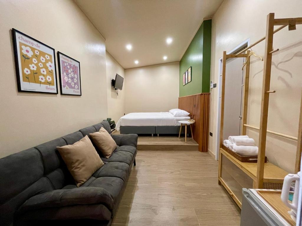 Postel nebo postele na pokoji v ubytování Darabbit home