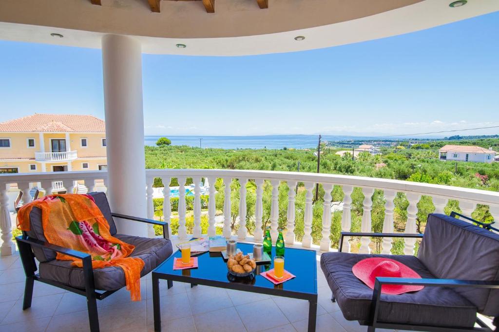 A balcony or terrace at Zante View villa Athina