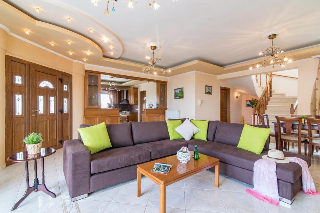 A seating area at Zante View villa Athina