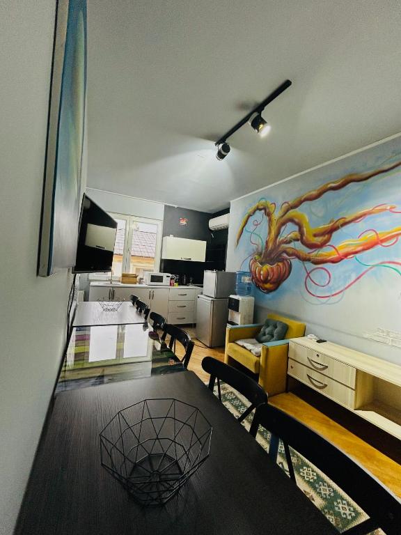Posezení v ubytování Porta Hostel