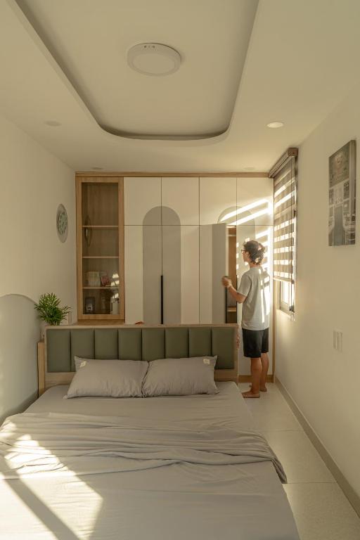 Postel nebo postele na pokoji v ubytování Soul Station - Studio Hotel