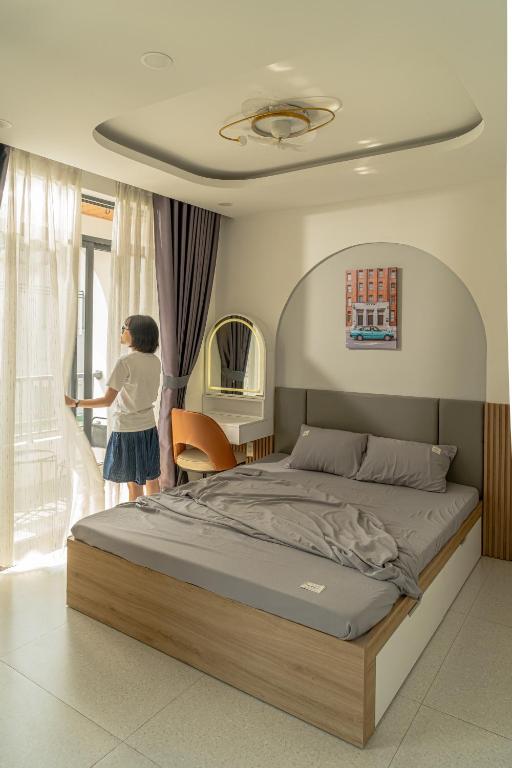 Postel nebo postele na pokoji v ubytování Soul Station - Studio Hotel