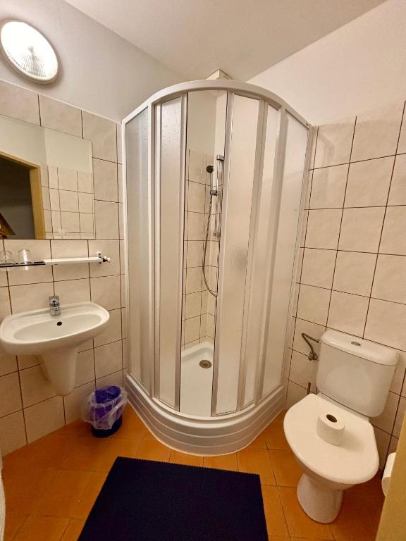 Koupelna v ubytování hotel Sádek