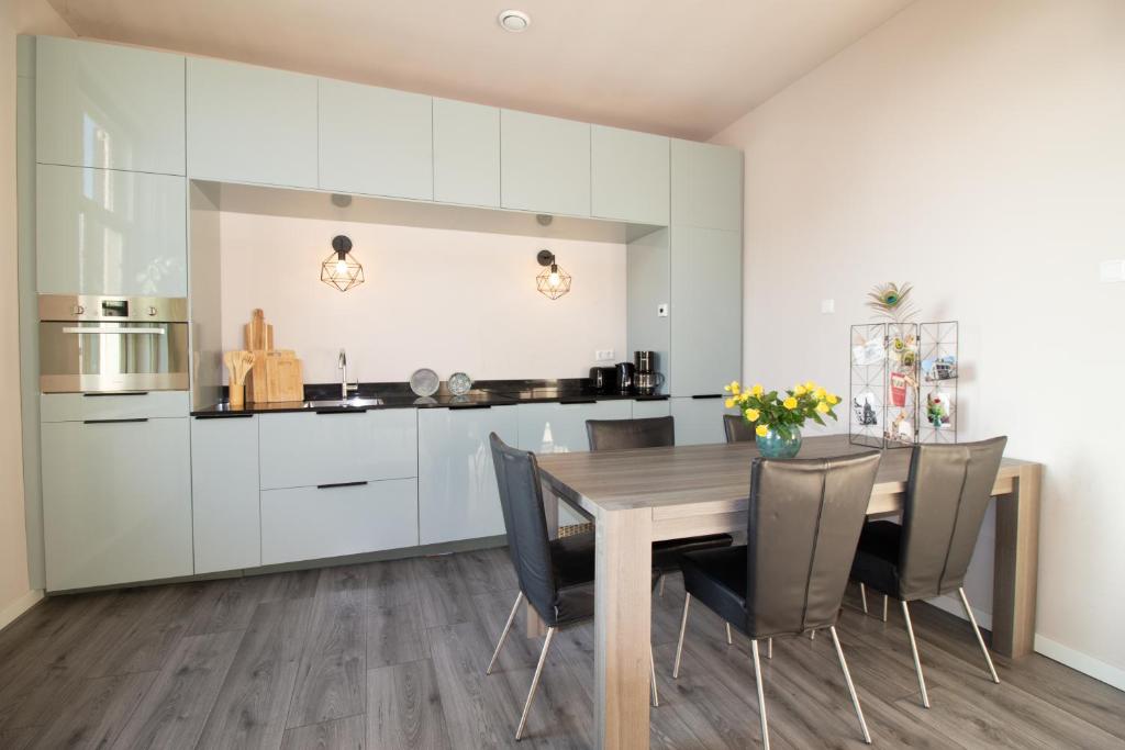Kuchyň nebo kuchyňský kout v ubytování Ruim appartement in monumentaal gebouw