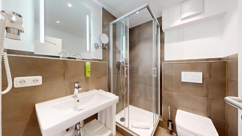 Koupelna v ubytování Hotel Friedenseiche