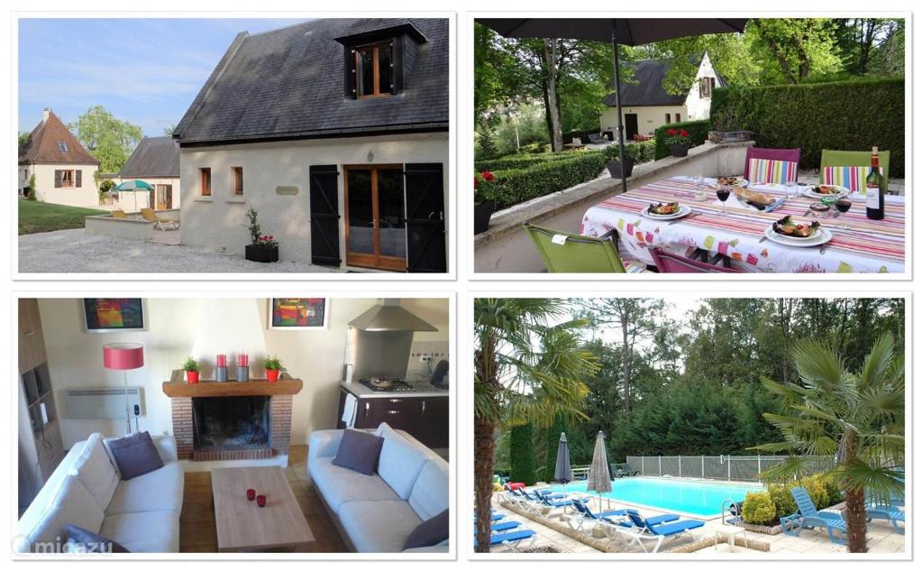 CarluxにあるEglantine, ruim en sfeervol vakantiehuis in een heerlijke omgevingの家の4枚の写真のコラージュ