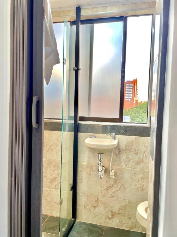 Koupelna v ubytování Hotel Torre Primavera