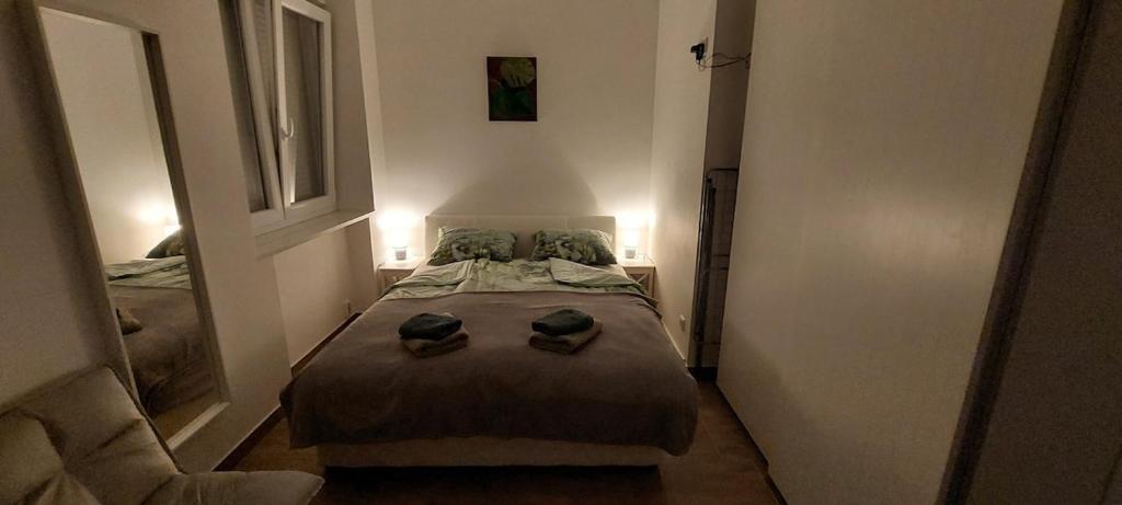 Posteľ alebo postele v izbe v ubytovaní Studio apartment in center of Zagreb "Vidra"