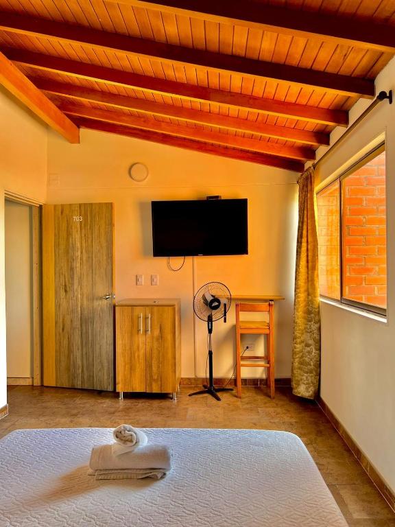 TV a/nebo společenská místnost v ubytování Hotel Torre Primavera