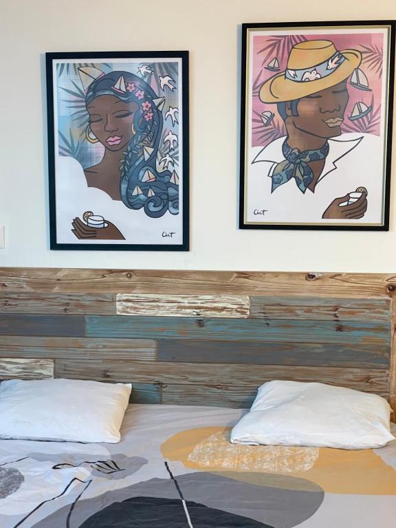 Postel nebo postele na pokoji v ubytování PENTHOUSE 10 MIN port croisière et aéroport