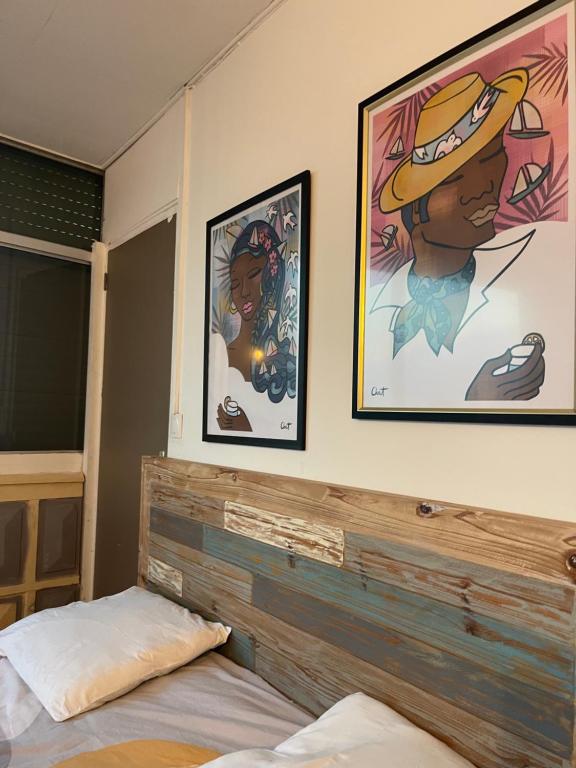 Postel nebo postele na pokoji v ubytování PENTHOUSE 10 MIN port croisière et aéroport